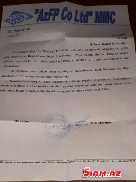 Kəmaləddin Heydərovun şirkətində ancaq bu rayondan olan şəxslər işləyə bilər? (FOTO) Kəmaləddin Heydərovun şirkətində ancaq bu rayondan olan şəxslər işləyə bilər? (FOTO)